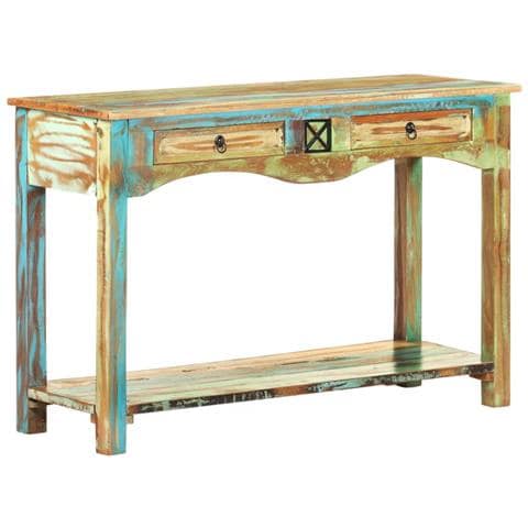 Tavolo Consolle 120x40x75 Cm In Legno Massello Di Recupero - Foto 8