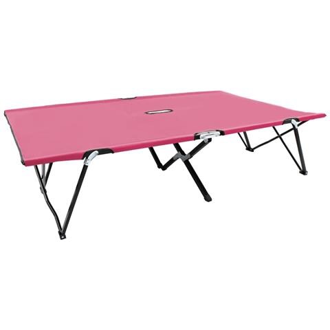 Lettino Prendisole Pieghevole Due Persone Rosa In Acciaio - Foto 2