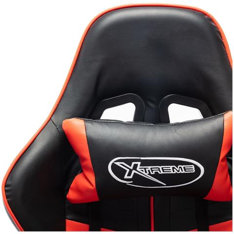 Lusso Casadino - Sedia Da Gaming Con Poggiapiedi Rossa E Nera In Similpelle - Foto 8