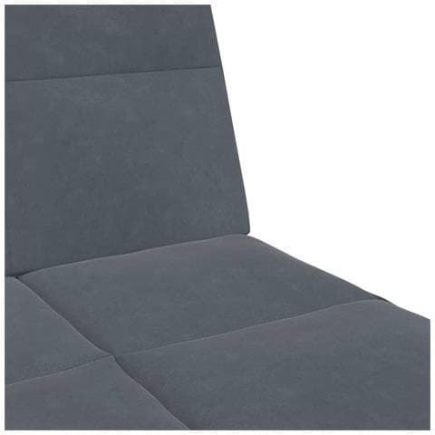 Divano Letto 2 Posti con Poggiapiedi Grigio Scuro in Velluto - Foto 9