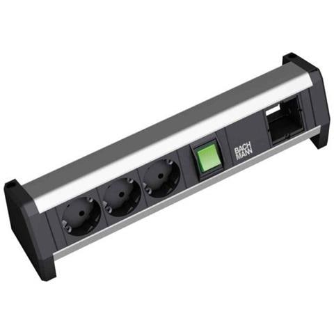 3x Schuko 1x GST18 prolunghe e multiple 3 presa (e) AC Nero, Argento - Foto 1