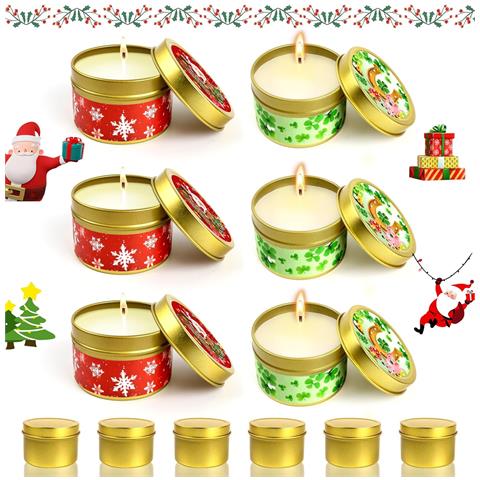 Set Di Candele Natalizie 6 Pezzi Inodore Per Natale - Foto 1