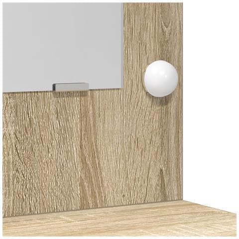 Set di Toeletta a 3 Pezzi con LED in Legno Ingegnerizzato Rovere Sonoma - Foto 9