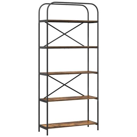 Libreria Rovere fumo 80 x 30 x 183 cm Legno multistrato - Foto 1