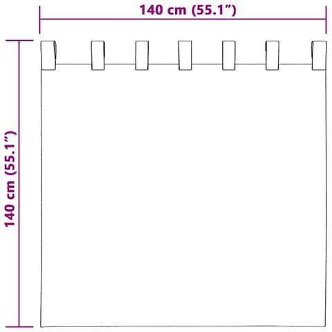 Tenda con tende 2 pcs Rosso Vino 140 x 140 cm Velluto - Foto 8