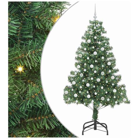 Albero di Natale con 300 LED con supporto Verde 210 cm PVC - Foto 1
