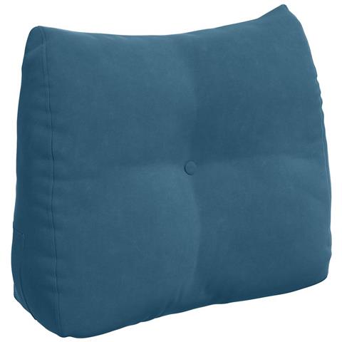 Cuscino per Schiena Blu 60 x 24 x 50 cm Velluto - Foto 1