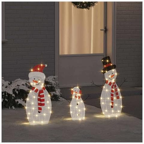 Familia di Pupazzi di Neve Illuminati 3 pcs Bianco caldo - Foto 2