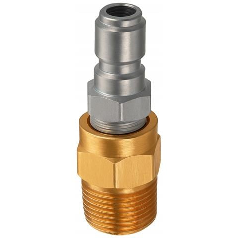 Connettore Rapido M22m-3/8 - Filettatura Esterna M22 | Acciaio Zincato, Resistente Alla Corrosione | Per Lance E Pistole Alta Pressione - Foto 1