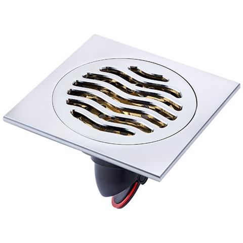 Sifone Per Pavimento A Levitazione Magnetica - Cromato, Uso Singolo + Fila Dritta Nera, Costruzione In Rame - Foto 1