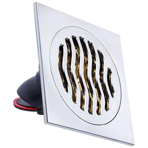 Sifone Per Pavimento A Levitazione Magnetica - Cromato, Uso Singolo + Fila Dritta Nera, Costruzione In Rame - Foto 2