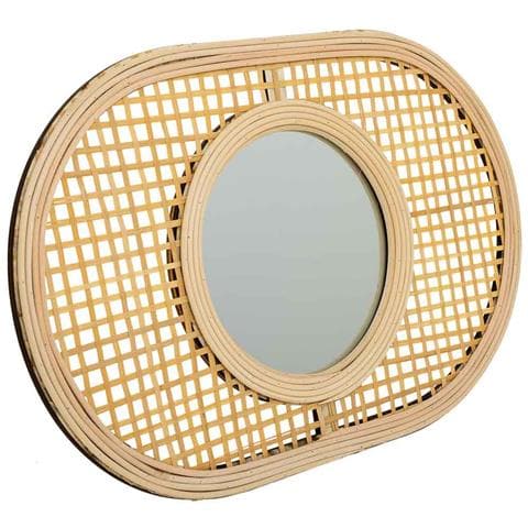 Specchio In Bambù Marrone 42x28x1h - Foto 1