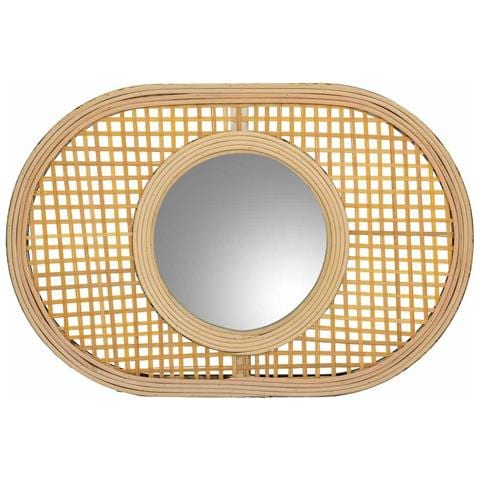 Specchio In Bambù Marrone 42x28x1h - Foto 2