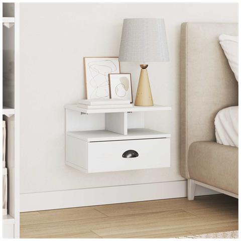 Armadio da Notte Bianco 40 x 31 x 27 cm Legno di Pino Massello - Foto 2