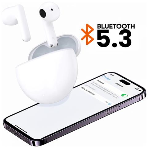 Cuffie Tws Bluetooth 5.3 Anc Modello X7e Impermeabile Ipx5, Bianco - Foto 5