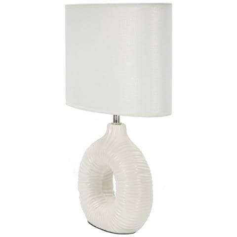Lampada Da Tavolo Vkh93-bianco-ceramica-28,5x15x43 Cm - Foto 2