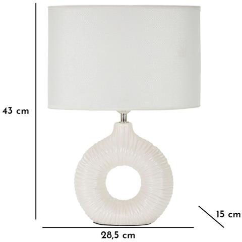 Lampada Da Tavolo Vkh93-bianco-ceramica-28,5x15x43 Cm - Foto 7