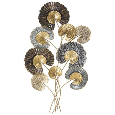 Decorazione In Metallo 3d Foglia 24-multicolore-metallo-63,5x4x109,5 Cm - Foto 1