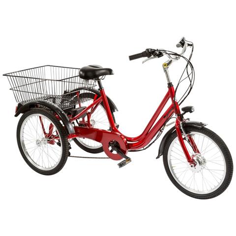 Bici E-bike A Tre Ruote Misura 24 Cambio 6v E-tr24 Motore E Batteria Ansmann 250w 36v 11.4ah Tricilcletta In Alluminio - 47 Rosso - Foto 1