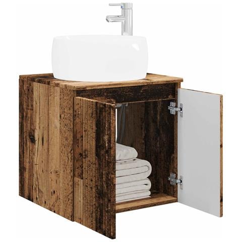 Mobile Lavabo da Parete Legno antico 49,5 x 44,5 x 66 cm - Foto 2