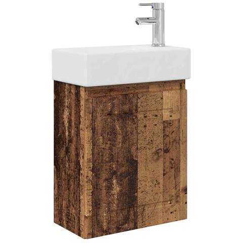 Mobile bagno con rubinetto Legno antico 45,5 x 22,5 x 84 cm - Foto 1
