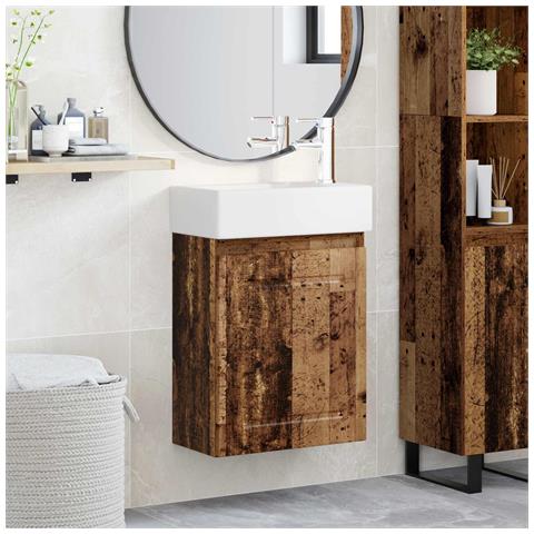Mobile bagno con rubinetto Legno antico 45,5 x 22,5 x 84 cm - Foto 2