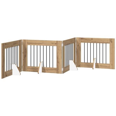 Cancello per cani pieghevole con supporti 4 pcs 321 cm - Foto 1