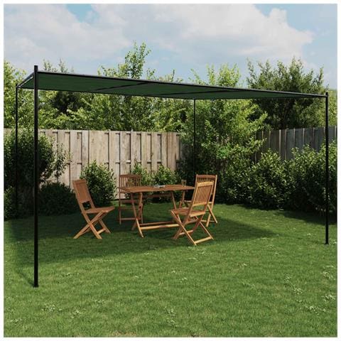 Gazebo 4 x 3,98 x 2,67 m Verde Poliestere e Acciaio - Foto 2