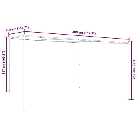 Gazebo 4 x 3,98 x 2,67 m Verde Poliestere e Acciaio - Foto 9