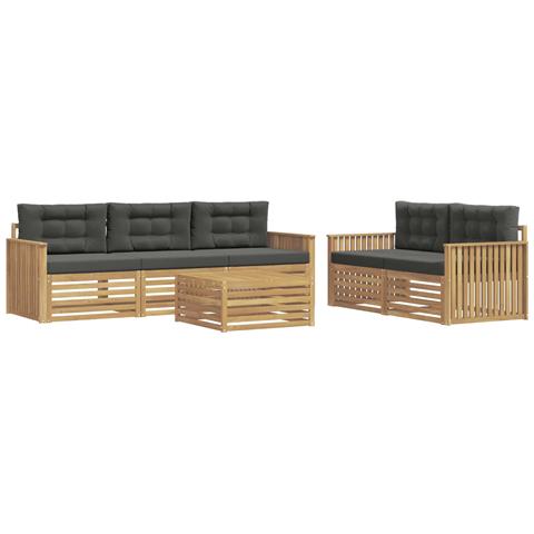 Set di divani da esterno 6 pcs Bianco e Antracite - Foto 1