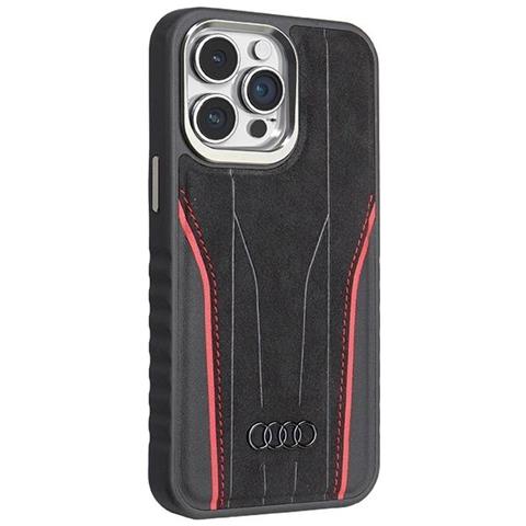 Custodia In Pelle Naturale Audi Con Magsafe, Per Iphone 14 Pro - Colori Nero E Rosso - Foto 1