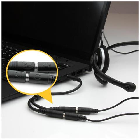 Cavo Sdoppiatore per Cuffie 3.5mm - Adattatore per Auricolare da 3.5mm Maschio a 2 Femmine - Cavo audio 4pin M a 3 pin F - Foto 2