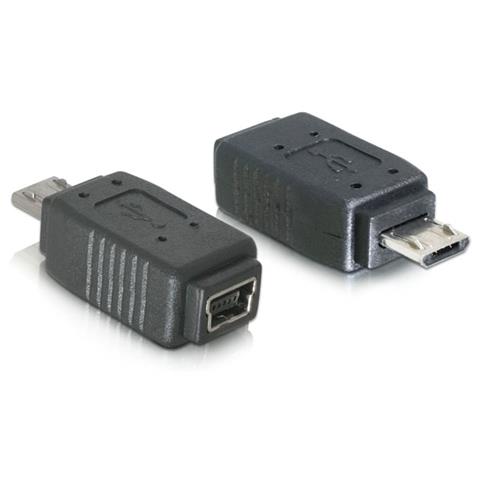Adattatore per trasferimento dati 65063 - 1 x Micro DB-68 Maschio USB - 1 x Femmina Mini USB - Connettori placcati nickel - Foto 1