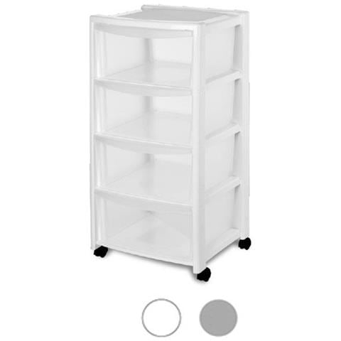 Cassettiera In Polipropilene Con Ruote Piroettanti, 40x40xh. 80 Cm Bianco - Foto 2