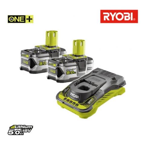 Confezione 2 Batterie Ryobi 18v Oneplus 5,0 Ah Lithiumplus - 1 Caricabatterie Ultra Veloce 5,0 Ah Rc18150-250-250 - Foto 2