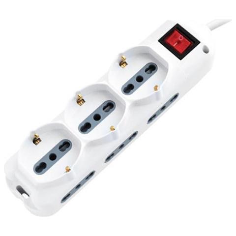 Multipresa Ciabatta 9 Posti Bipasso / schuko Presa Tedesca E Prese / bipasso Standard Italiano Interruttore Luminoso - Sku 8735 - Foto 1