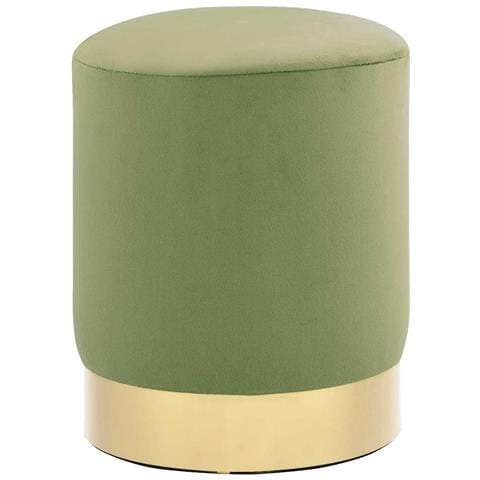 Sgabello Verde Senape e Oro in Velluto - Foto 1