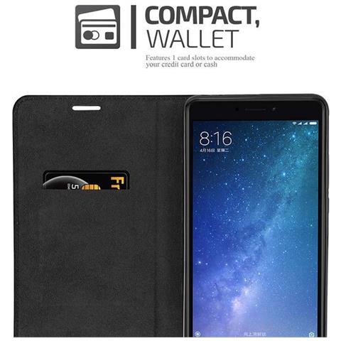 Custodia Compatibile Con Xiaomi Mi Max 2 In Nero Di Notte - Coperchio Protettiva Con Chiusura Magnetica, Funzione Stand E Tasca Per Le Carte - Foto 11