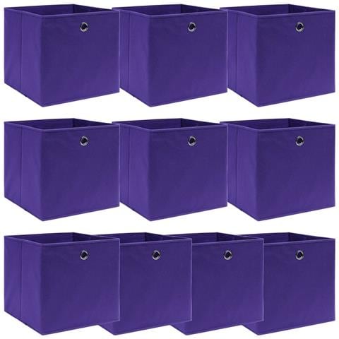 Scatole Portaoggetti 10pz Viola 32x32x32 cm Tessuto - Foto 1