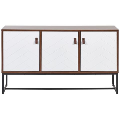 Credenza A 3 Ante In Legno Scuro E Bianco Nueva - Foto 12