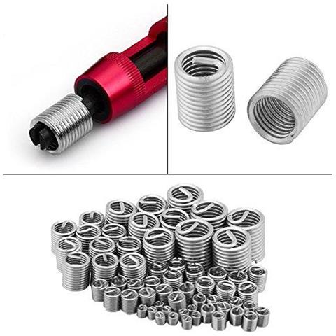 60pcs In Acciaio Inox Filo Inserti Filettati Assortimento Metrica Helicoil Tipo Riparazione Filettature Kit Inserti M3 M4 M5 M6 M8 M10 M12 - Foto 4