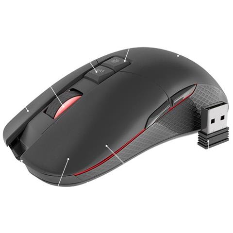 Zircon 330 Wireless, Mouse Da Gioco, Nero - Foto 1
