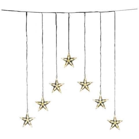 Barriera Fotoelettrica Stelle Di Natale 35 Led 5,7 Metri Bianco Caldo - Foto 1