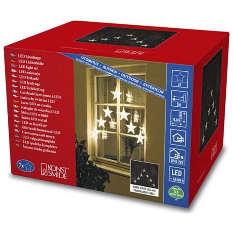 Barriera Fotoelettrica Stelle Di Natale 35 Led 5,7 Metri Bianco Caldo - Foto 5