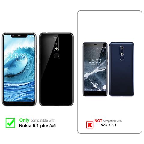Custodia Compatibile Con Nokia 5.1 Plus In Grigio Nero - Coperchio Protettiva Con Chiusura Magnetica, Funzione Stand E Tasca Per Le Carte - Foto 2