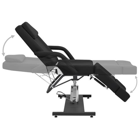 Poltrona Da Estetista In Similpelle Nera 180x62x78 Cm - Foto 2