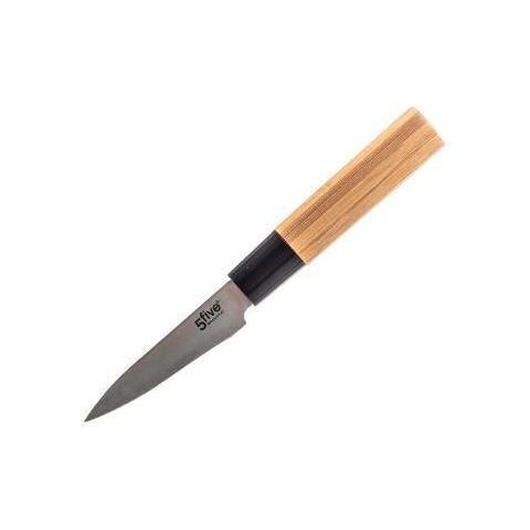 Set Di Coltelli Da Cucina Su Un Rack Di Bambù, 5 Coltelli - Foto 5