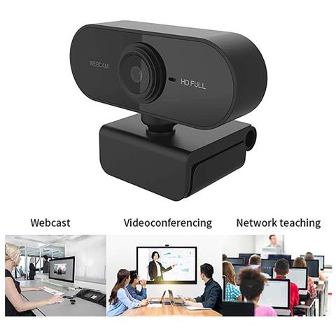 Webcam 1080p Fhd Full Hd Girevole 360° Con Microfono Autofocus Videochiamata - Foto 1