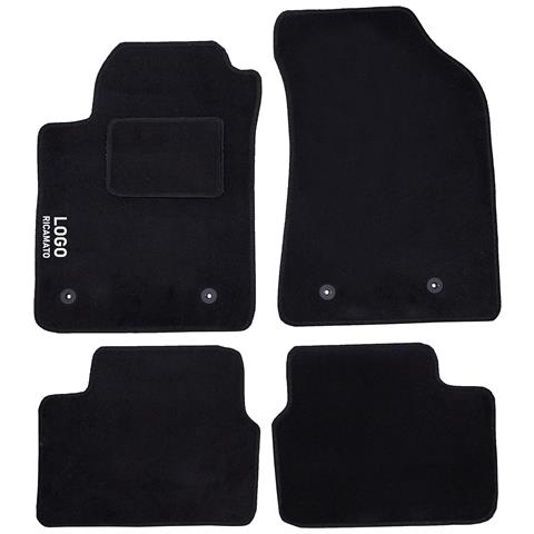Tappetini Auto Compatibili Per Delta | Tappeti Sagomati | In Moquette Nera | Logo Ricamato Battitacco E 4 Clip Di Fissaggio | Accessori Interni - Foto 1
