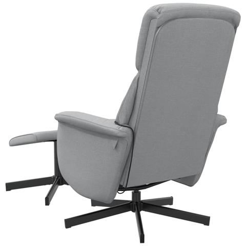 Poltrona Reclinante Massaggio Poggiapiedi Grigio Chiaro Tessuto - Foto 10